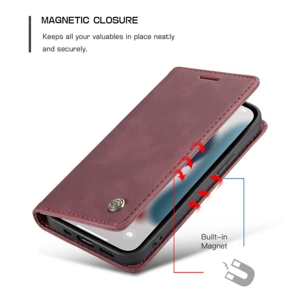 CASEME Plånboksfodral iPhone 13 Pro - Röd