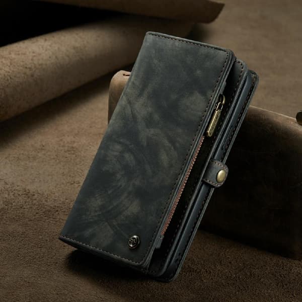 CASEME iPhone 13 Pro Max Retro plånboksfodral - Svart