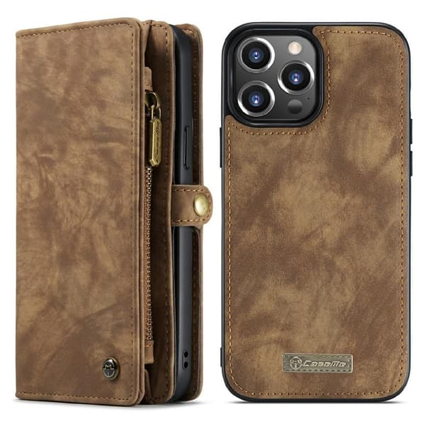 CASEME iPhone 13 Pro Max 2-in-1 Wallet Phone Shell - Brown