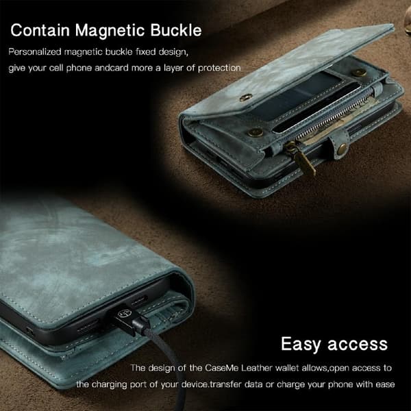 CASEME iPhone 13 Pro Max 2-i-1 tegnebog telefonskal - Blå