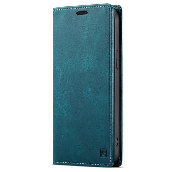 AUTSPACE A01 Retro Wallet Case for iPhone 13 Pro Max - Blue