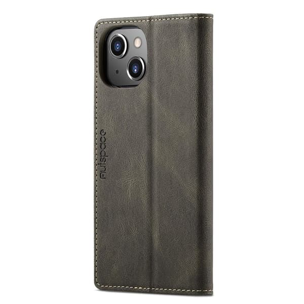AUTSPACE A01 Retro tegnebog taske til iPhone 13 - Kaffe