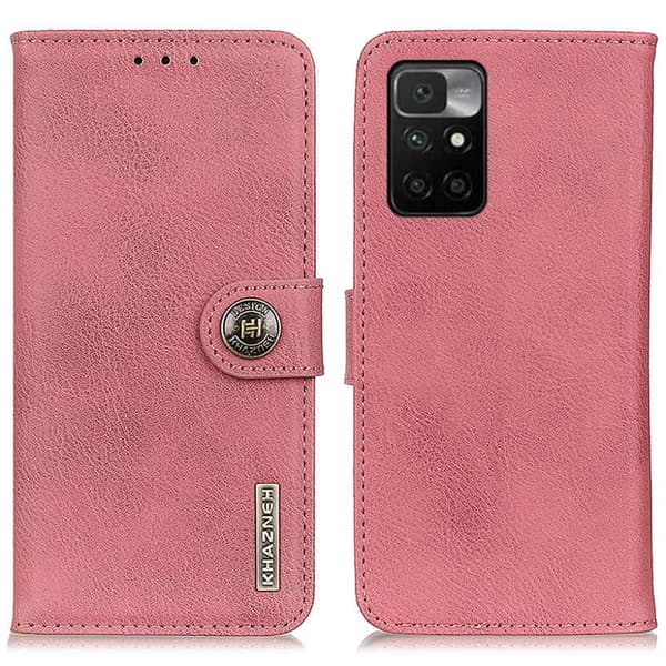 KHAZNEH Wallet Stand Case for Xiaomi Redmi 10 - Red