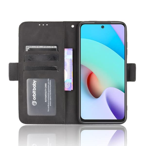 Wallet Stand Flip Phone Case til Xiaomi Redmi 10 - Sort