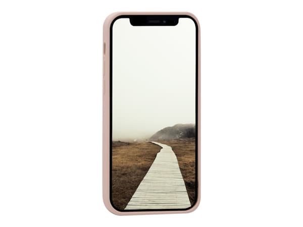 dbramante1928 Monaco - Baksidedeksel for mobiltelefon - snappfeste - MagSafe-samsvar - 100 % resirkulert plast - rosa sand - for Apple iPhone 12, 12