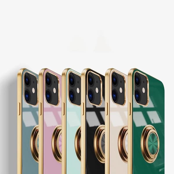 Lyxigt Stilrent skal ‘iPhone 13‘ med ring ställ-funktion Guld