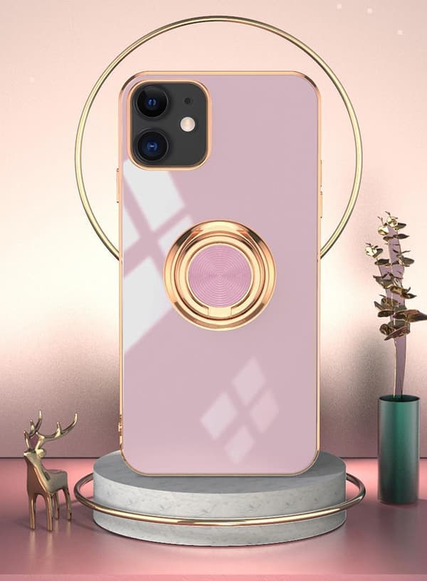 Luksuriøst stilfuldt case ‘iPhone 13 Pro Max’ med ringstander funktion Guld