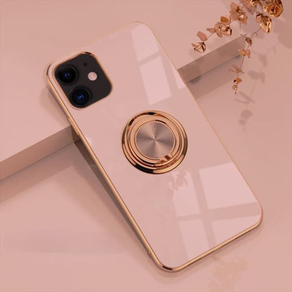 Lyxigt stilrent skal ‘iPhone 13 Pro Max’ med ringställningsfunktion Guld Pink