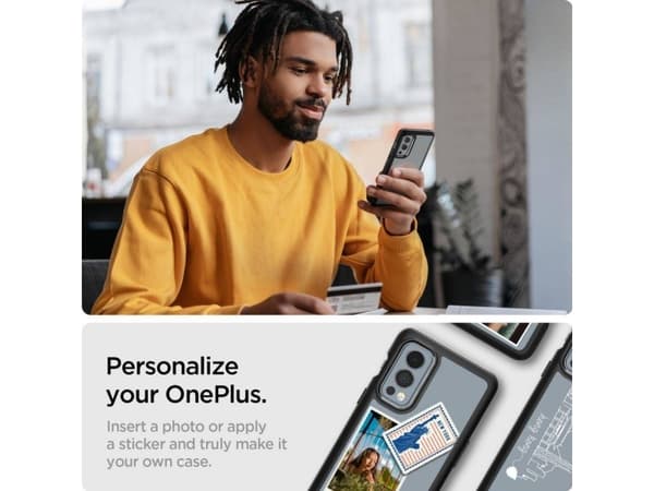 Spigen ACS03664, Suojus, OnePlus, Nord 2 5G, 16,3 cm (6.42"), Musta, Läpinäkyvä