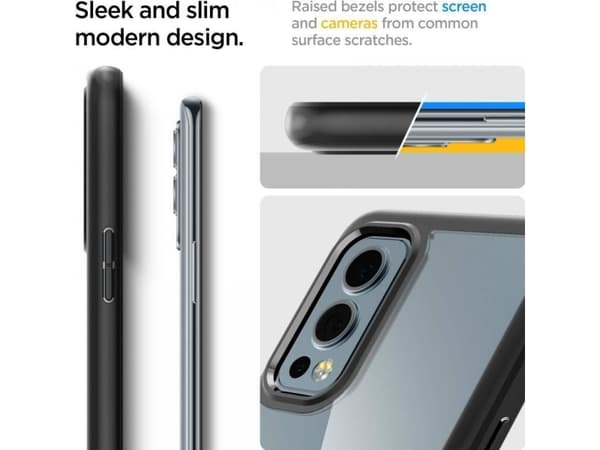 Spigen ACS03664, Suojus, OnePlus, Nord 2 5G, 16,3 cm (6.42"), Musta, Läpinäkyvä