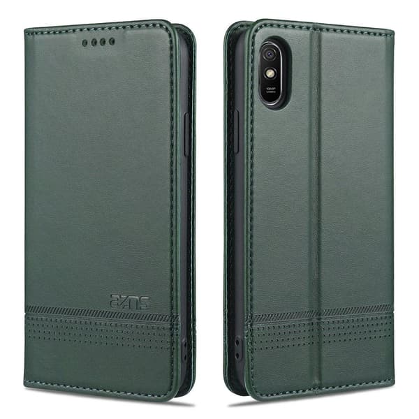 Xiaomi Redmi 9AT - Professionellt Praktiskt Plånboksfodral Mörkgrön