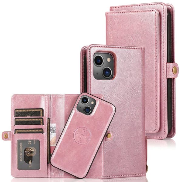 iPhone 13 MIni - Effektfullt Stilrent Plånboksfodral Roséguld