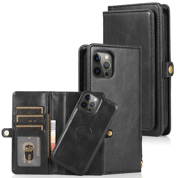 iPhone 13 Pro Max - Elegant Praktiskt Plånboksfodral Svart