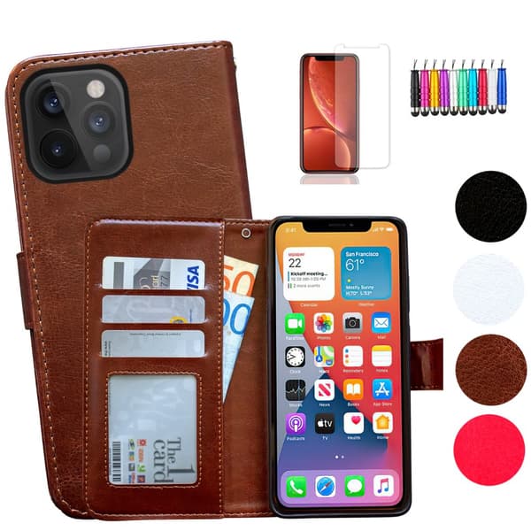 iPhone 13 Pro Max - Nahkakotelo / Suoja Black