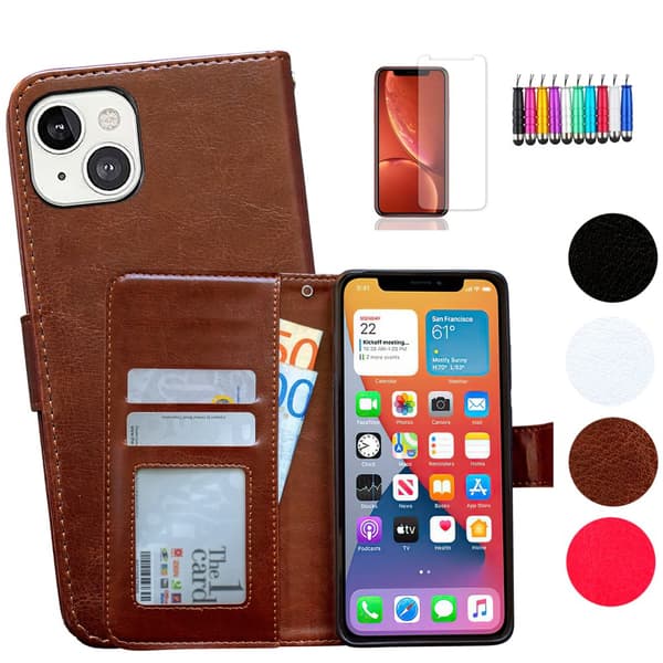 Beskyt din iPhone 13 mini - Læder Etui Black