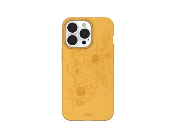 "Pela Classic Honey miljövänligt iPhone 13 Pro-fodral - Hive Edition.