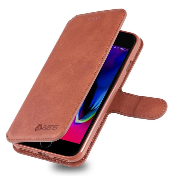 YAZUNSHI Plånboksfodral - iPhone SE 2020 Brun
