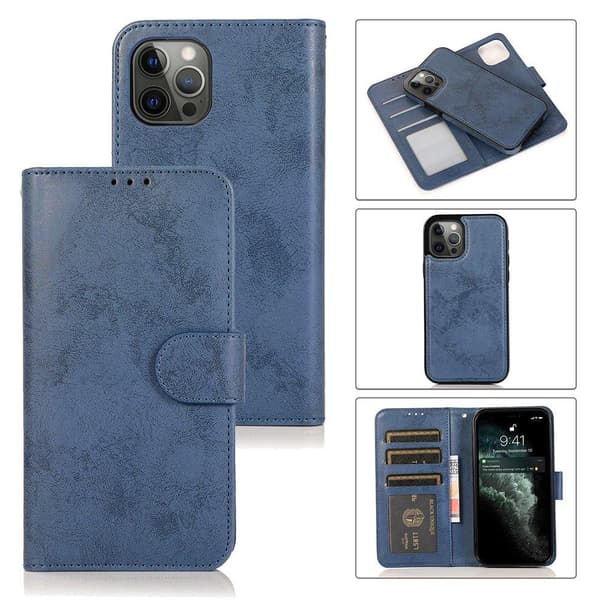 iPhone 13 Pro Max - Elegant Smidigt Pl�nboksfodral Marinblå
