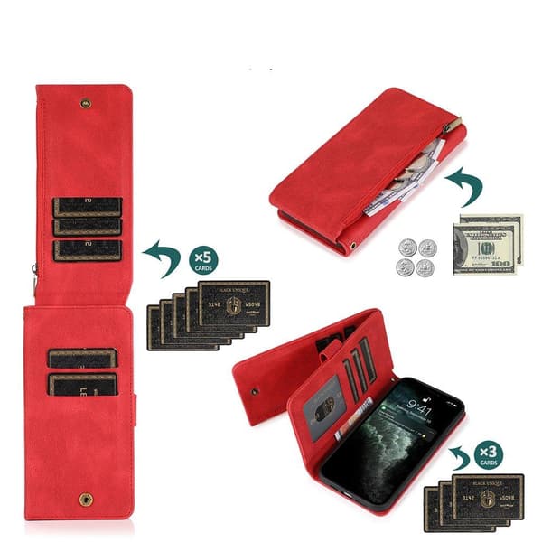 iPhone 12 - Professionellt Robust Floveme Plånboksfodral