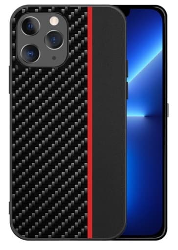 iPhone 13 Pro MAX Skal Karbon Red Stripe