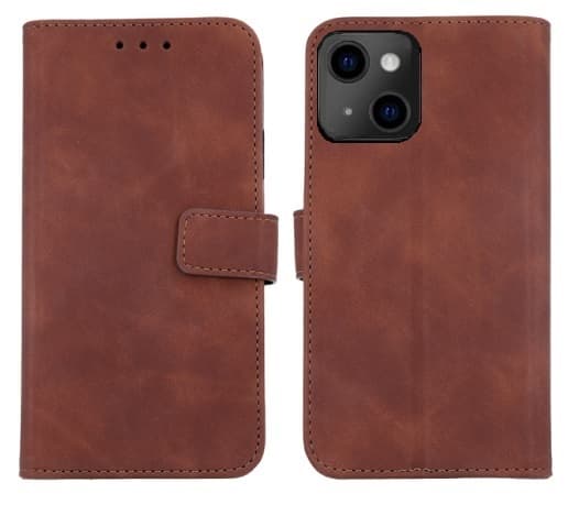 Plånboksfodral iPhone 13 Eko Läder Cognac