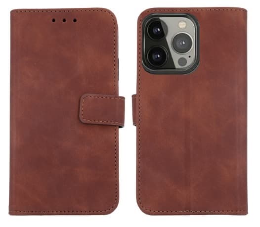 Plånboksfodral iPhone 13 PRO Eko Läder Cognac