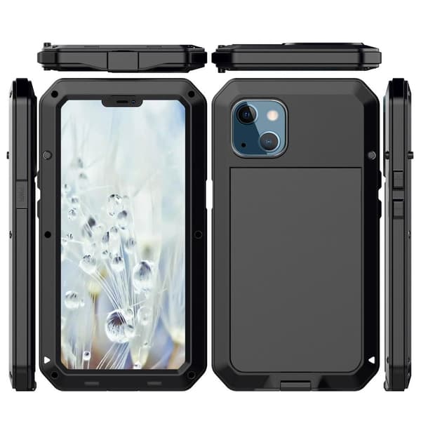 iPhone 13 Heavy Duty Robust Hybridfodral skal med inbyggt härdat glas