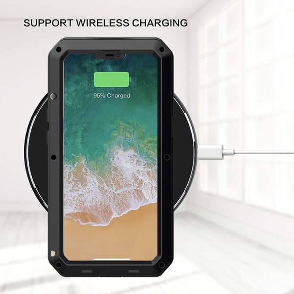 iPhone 13 Heavy Duty Robust Hybridfodral skal med inbyggt härdat glas