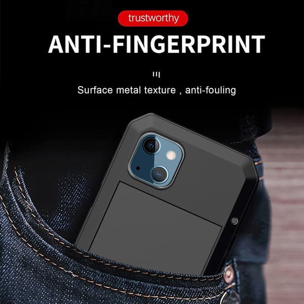 iPhone 13 Heavy Duty Robust Hybridfodral skal med inbyggt härdat glas