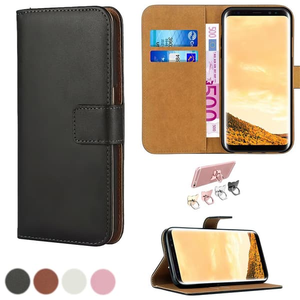 Samsung Galaxy S8 - Læder cover / Beskyttelse Black