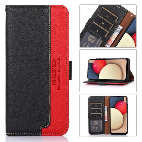 KHAZNEH Phone Cover for Motorola Edge 2021 - Black/Red