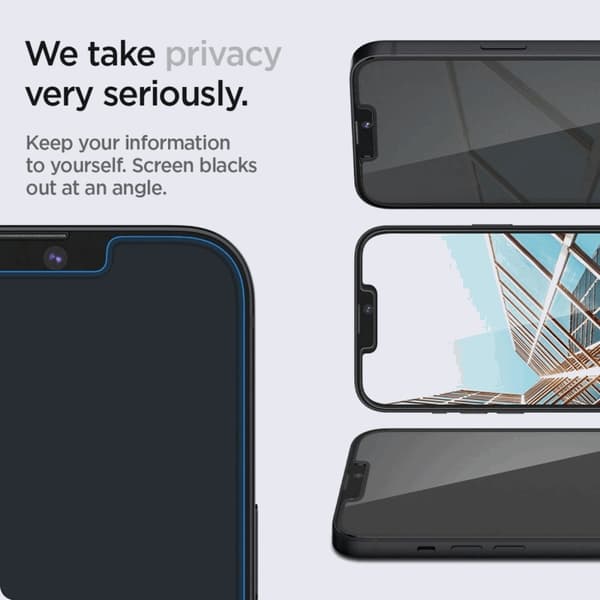 Spigen 2-Pack Privacy Härdat Glas Skärmskydd iPhone 13 Pro Max