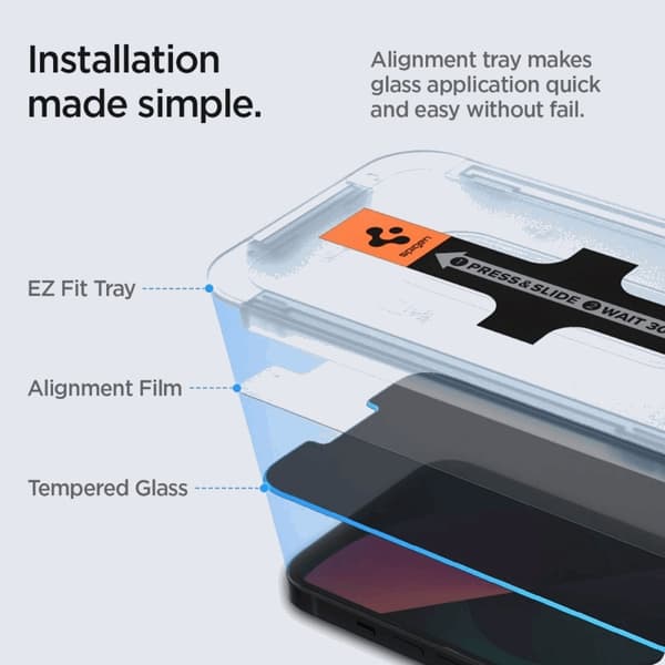 Spigen 2-Pack Privacy Härdat Glas Skärmskydd iPhone 13 Pro Max