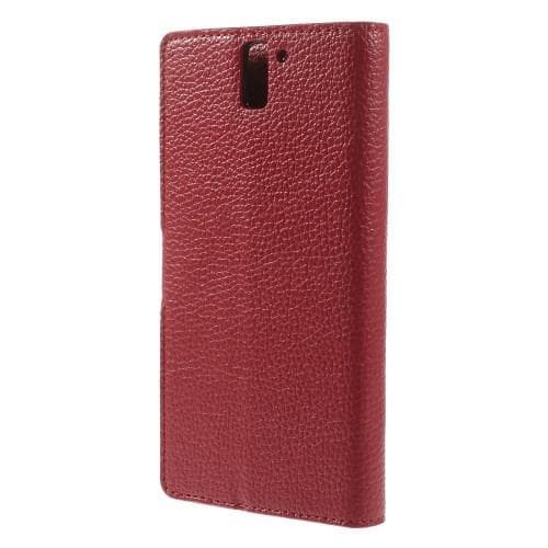 Litchi Plånboksfodral till OnePlus One (Röd)