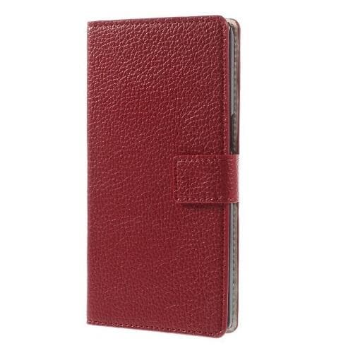 Litchi Plånboksfodral till OnePlus One (Röd)