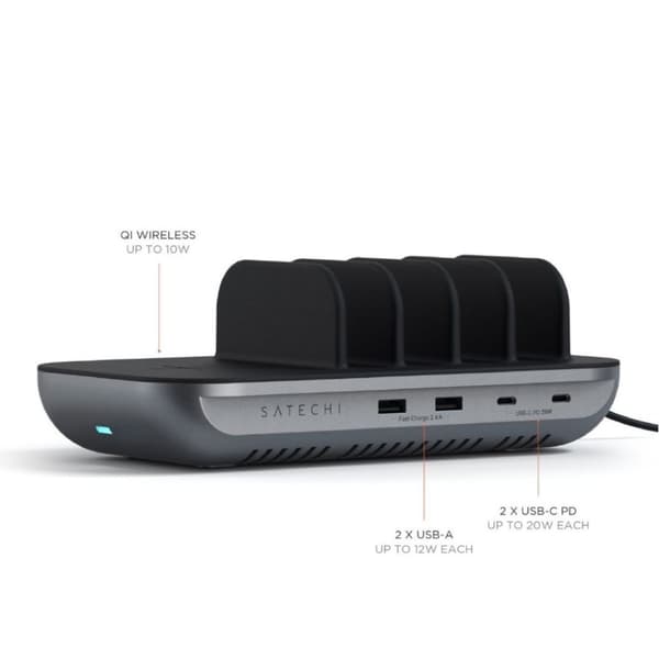 Satechi Dock5 USB-laddningsstation med trådlös laddning