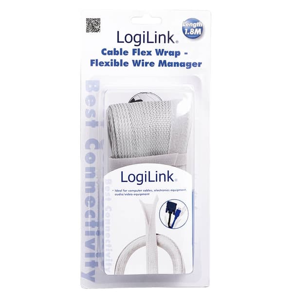 LogiLink Kabelgömma FlexWrap 1 8m Grå