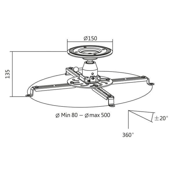 LogiLink Projektorfäste Universal 135mm