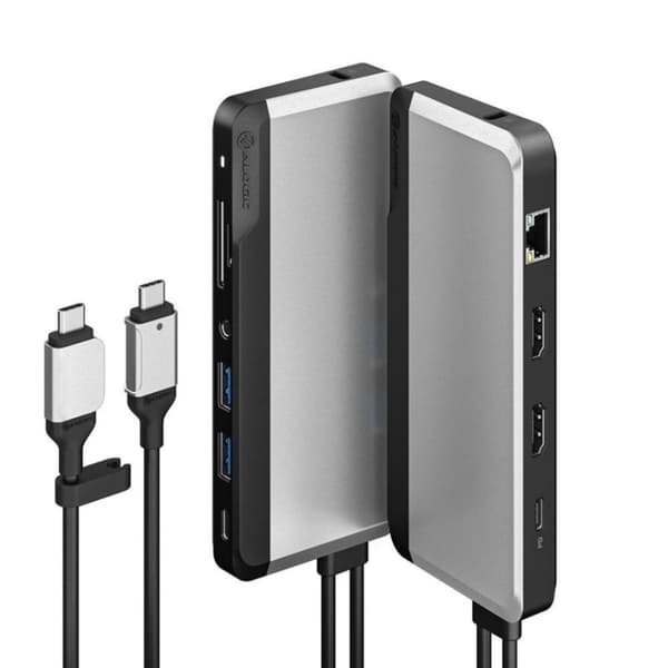 ALOGIC Dual USB-C Super Hub 10-i-1-hubb Dual HDMI 4K@60Hz ? Rymdgrå