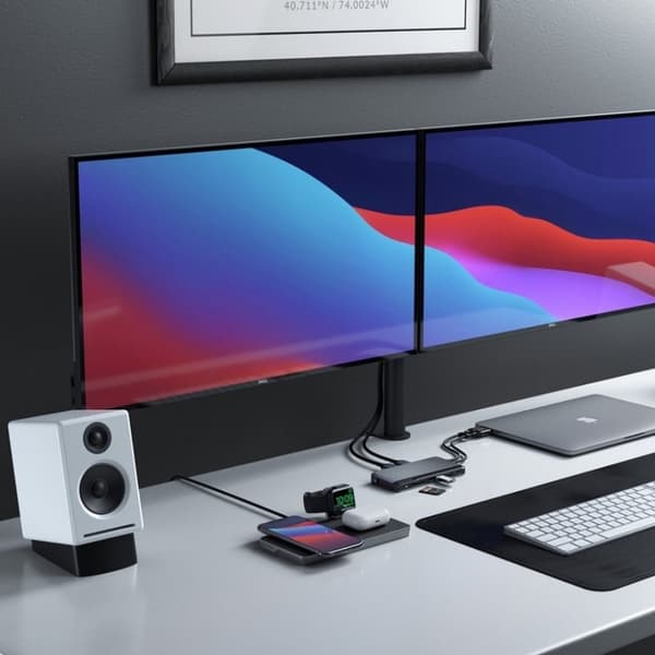 ALOGIC Dual USB-C Super Hub 10-i-1-hubb Dual HDMI 4K@60Hz ? Rymdgrå