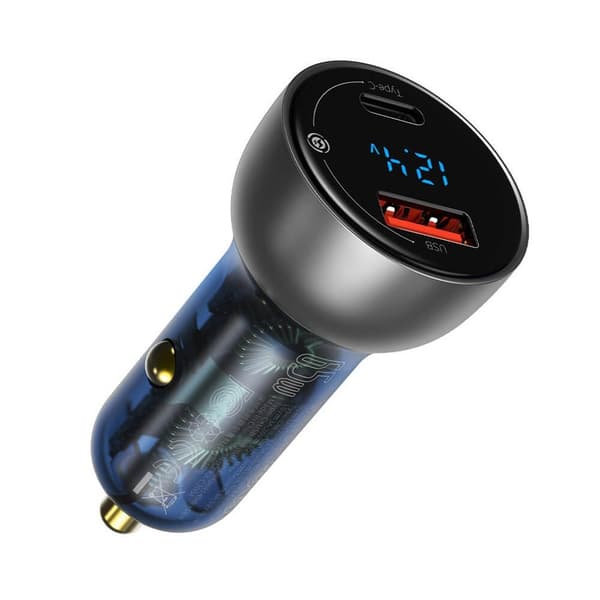 Baseus Billaddare USB/USB-C 65 W 5 A SCP transparent