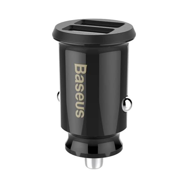Baseus Grain Billaddare Mini Universal Smart 2x USB 3.1A Svart Svart