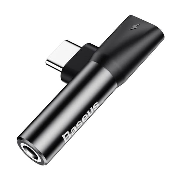 Baseus Converter L41 Adapter USB-C - USB-C 3,5 mm Svart
