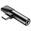 Miniatyrbild 1 av 5: Baseus Converter L41 Adapter USB-C - USB-C 3,5 mm Svart