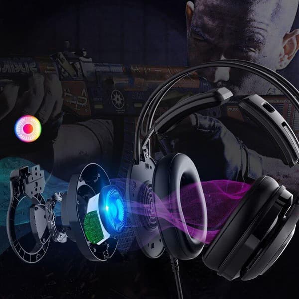 Tronsmart Glary Alpha Gaming RGB Headset Gamers Svart
