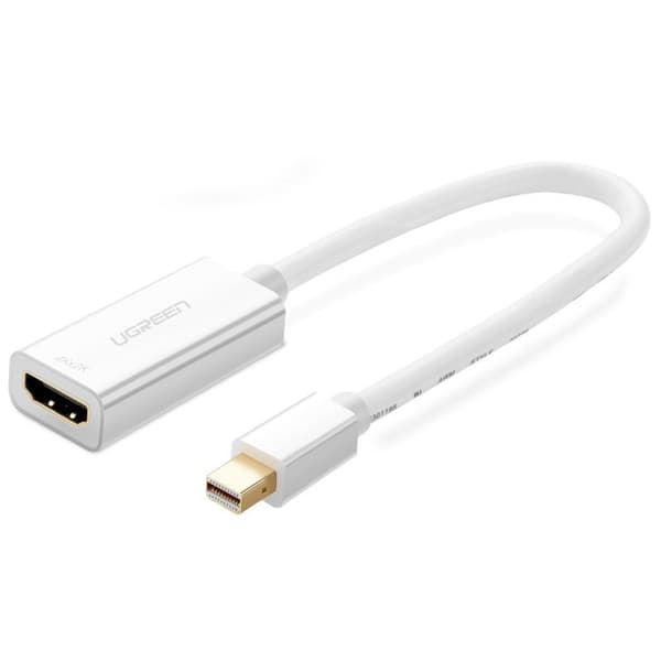 Ugreen 4K HDMI female Mini DisplayPort Thunderbolt 2.0 Kabel Vit