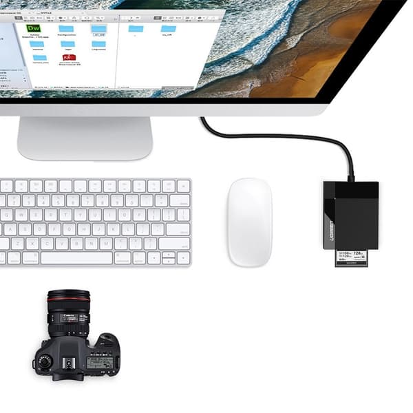 UGreen USB 3.0 SD / micro SD / CF / MS kort läsare Svart