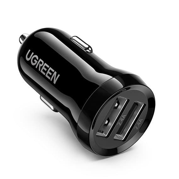 Ugreen 2x USB 24W 4,8A Billaddare Svart Svart