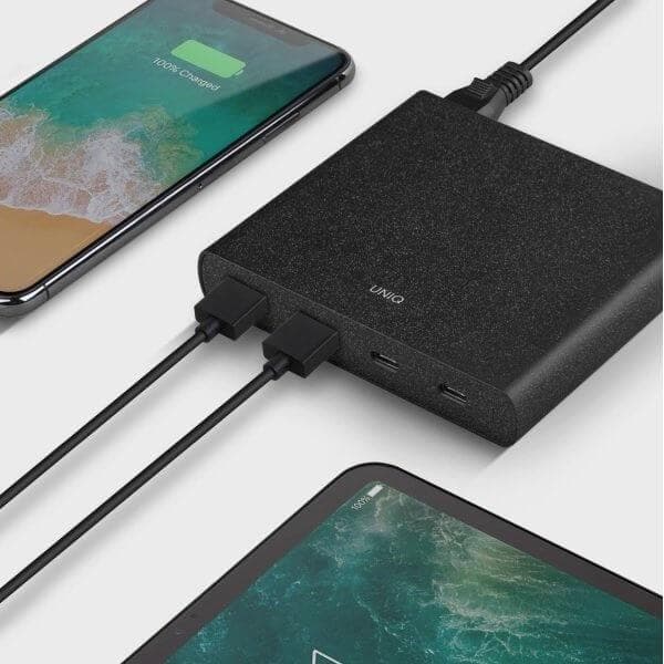 UNIQ HUB Surge 2x USB 3.0 + 2x USB-C PD 3.0 Svart