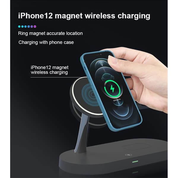 4-in-1 Trådlös Laddare Magsafe iPhone, Apple Watch, AirPods - Svart